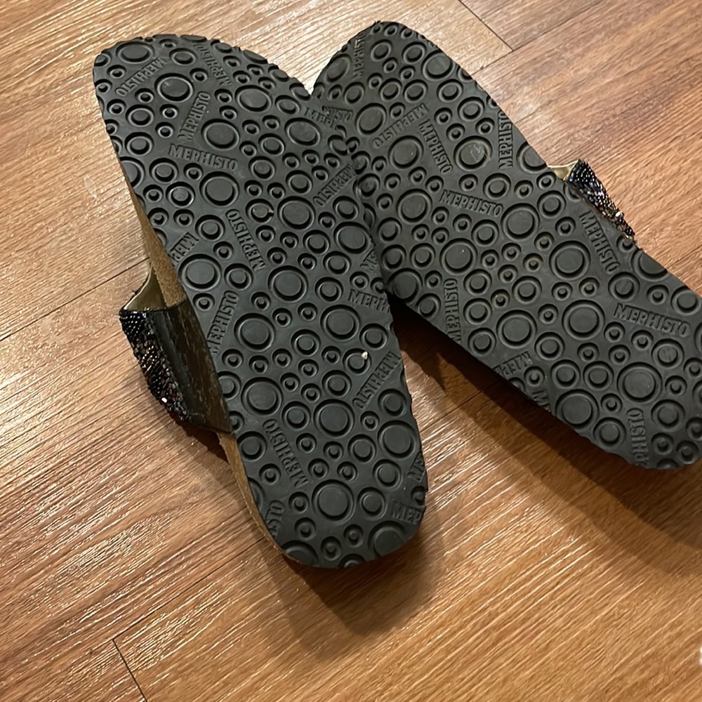 Mephisto beaded blue gold sandals - Picture 4 of 6